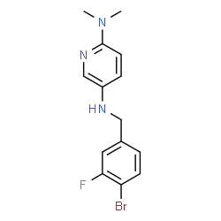 ChemSpider 2D Image | N~5~-(4-Bromo-3-fluorobenzyl)-N~2~,N~2~-dimethyl-2,5-pyridinediamine | C14H15BrFN3