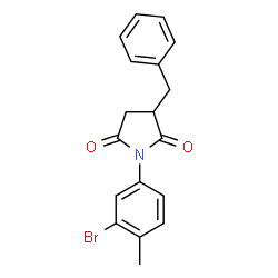 ChemSpider 2D Image | 3-Benzyl-1-(3-bromo-4-methylphenyl)-2,5-pyrrolidinedione | C18H16BrNO2