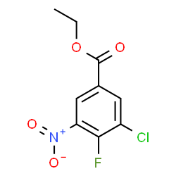 ChemSpider 2D Image | Ethyl 3-chloro-4-fluoro-5-nitrobenzoate | C9H7ClFNO4