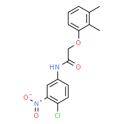 ChemSpider 2D Image | N-(4-Chloro-3-nitrophenyl)-2-(2,3-dimethylphenoxy)acetamide | C16H15ClN2O4