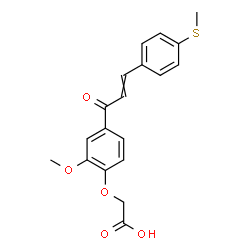 ChemSpider 2D Image | (2-Methoxy-4-{3-[4-(methylsulfanyl)phenyl]acryloyl}phenoxy)acetic acid | C19H18O5S