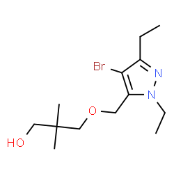ChemSpider 2D Image | 3-[(4-Bromo-1,3-diethyl-1H-pyrazol-5-yl)methoxy]-2,2-dimethyl-1-propanol | C13H23BrN2O2