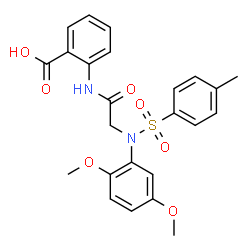 ChemSpider 2D Image | 2-{2-[N-(2,5-dimethoxyphenyl)-4-methylbenzenesulfonamido]acetamido}benzoic acid | C24H24N2O7S