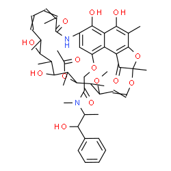 ChemSpider 2D Image | 2,15,17,29-Tetrahydroxy-27-{2-[(1-hydroxy-1-phenyl-2-propanyl)(methyl)amino]-2-oxoethoxy}-11-methoxy-3,7,12,14,16,18,22-heptamethyl-6,23-dioxo-8,30-dioxa-24-azatetracyclo[23.3.1.1~4,7~.0~5,28~]triacon
ta-1(29),2,4,9,19,21,25,27-octaen-13-yl acetate | C49H62N2O14