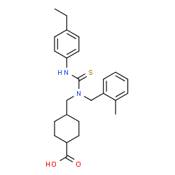 ChemSpider 2D Image | 4-({[(4-Ethylphenyl)carbamothioyl](2-methylbenzyl)amino}methyl)cyclohexanecarboxylic acid | C25H32N2O2S