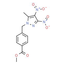 ChemSpider 2D Image | Methyl 4-[(5-methyl-3,4-dinitro-1H-pyrazol-1-yl)methyl]benzoate | C13H12N4O6