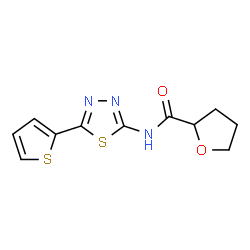 ChemSpider 2D Image | N-[5-(2-Thienyl)-1,3,4-thiadiazol-2-yl]tetrahydro-2-furancarboxamide | C11H11N3O2S2