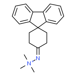ChemSpider 2D Image | 1,1,1-Trimethyl-2-(4H-spiro[cyclohexane-1,9'-fluoren]-4-ylidene)hydrazinium | C21H25N2