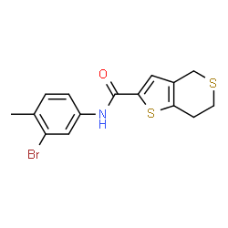ChemSpider 2D Image | N-(3-Bromo-4-methylphenyl)-6,7-dihydro-4H-thieno[3,2-c]thiopyran-2-carboxamide | C15H14BrNOS2