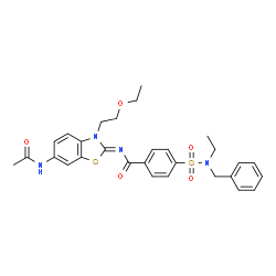 ChemSpider 2D Image | N-[(2Z)-6-Acetamido-3-(2-ethoxyethyl)-1,3-benzothiazol-2(3H)-ylidene]-4-[benzyl(ethyl)sulfamoyl]benzamide | C29H32N4O5S2