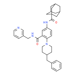 ChemSpider 2D Image | N-{4-(4-Benzyl-1-piperidinyl)-3-[(3-pyridinylmethyl)carbamoyl]phenyl}-1-adamantanecarboxamide | C36H42N4O2