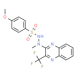 ChemSpider 2D Image | 4-Methoxy-N'-methyl-N'-[3-(trifluoromethyl)-2-quinoxalinyl]benzenesulfonohydrazide | C17H15F3N4O3S