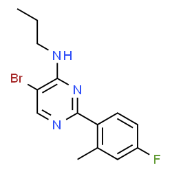 ChemSpider 2D Image | 5-Bromo-2-(4-fluoro-2-methylphenyl)-N-propyl-4-pyrimidinamine | C14H15BrFN3