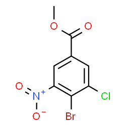 ChemSpider 2D Image | Methyl 4-bromo-3-chloro-5-nitrobenzoate | C8H5BrClNO4