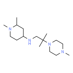 ChemSpider 2D Image | 1,2-Dimethyl-N-[2-methyl-2-(4-methyl-1-piperazinyl)propyl]-4-piperidinamine | C16H34N4