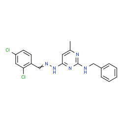 ChemSpider 2D Image | N-Benzyl-4-[2-(2,4-dichlorobenzylidene)hydrazino]-6-methyl-2-pyrimidinamine | C19H17Cl2N5
