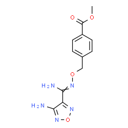 ChemSpider 2D Image | Methyl 4-[({[amino(4-amino-1,2,5-oxadiazol-3-yl)methylene]amino}oxy)methyl]benzoate | C12H13N5O4