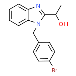 ChemSpider 2D Image | 1-[1-(4-Bromobenzyl)-1H-benzimidazol-2-yl]ethanol | C16H15BrN2O
