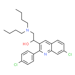 ChemSpider 2D Image | 1-[7-Chloro-2-(4-chlorophenyl)-3-quinolinyl]-2-(dibutylamino)ethanol | C25H30Cl2N2O