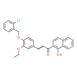ChemSpider 2D Image | 3-{4-[(2-Chlorobenzyl)oxy]-3-ethoxyphenyl}-1-(1-hydroxy-2-naphthyl)-2-propen-1-one | C28H23ClO4