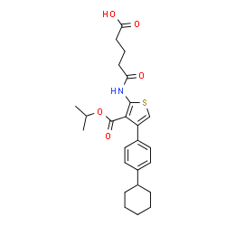 ChemSpider 2D Image | 5-{[4-(4-Cyclohexylphenyl)-3-(isopropoxycarbonyl)-2-thienyl]amino}-5-oxopentanoic acid | C25H31NO5S