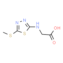 ChemSpider 2D Image | N-[5-(Methylsulfanyl)-1,3,4-thiadiazol-2-yl]glycine | C5H7N3O2S2