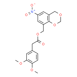 ChemSpider 2D Image | (6-Nitro-4H-1,3-benzodioxin-8-yl)methyl (3,4-dimethoxyphenyl)acetate | C19H19NO8