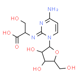 ChemSpider 2D Image | (E)-N-(4-Amino-1-pentofuranosyl-2(1H)-pyrimidinylidene)serine | C12H18N4O7