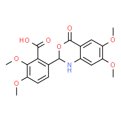 ChemSpider 2D Image | 6-(6,7-Dimethoxy-4-oxo-1,4-dihydro-2H-3,1-benzoxazin-2-yl)-2,3-dimethoxybenzoic acid | C19H19NO8