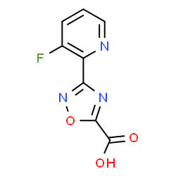 ChemSpider 2D Image | 3-(3-Fluoro-2-pyridinyl)-1,2,4-oxadiazole-5-carboxylic acid | C8H4FN3O3