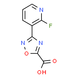 ChemSpider 2D Image | 3-(2-Fluoro-3-pyridinyl)-1,2,4-oxadiazole-5-carboxylic acid | C8H4FN3O3