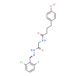 ChemSpider 2D Image | N-{2-[2-(2-Chloro-6-fluorobenzylidene)hydrazino]-2-oxoethyl}-4-(4-methoxyphenyl)butanamide | C20H21ClFN3O3