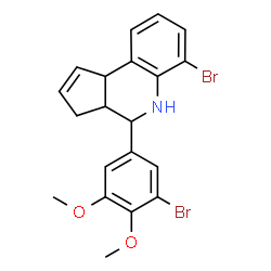 ChemSpider 2D Image | 6-Bromo-4-(3-bromo-4,5-dimethoxyphenyl)-3a,4,5,9b-tetrahydro-3H-cyclopenta[c]quinoline | C20H19Br2NO2
