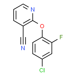 ChemSpider 2D Image | 2-(4-Chloro-2-fluorophenoxy)nicotinonitrile | C12H6ClFN2O