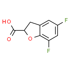 ChemSpider 2D Image | 5,7-Difluoro-2,3-dihydro-1-benzofuran-2-carboxylic acid | C9H6F2O3