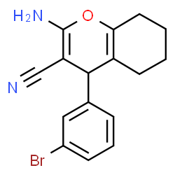 ChemSpider 2D Image | 2-Amino-4-(3-bromophenyl)-5,6,7,8-tetrahydro-4H-chromene-3-carbonitrile | C16H15BrN2O