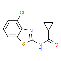 ChemSpider 2D Image | N-(4-CHLOROBENZO[D]THIAZOL-2-YL)CYCLOPROPANECARBOXAMIDE | C11H9ClN2OS
