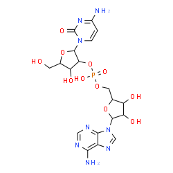 ChemSpider 2D Image | [2-(4-amino-2-oxo-pyrimidin-1-yl)-4-hydroxy-5-(hydroxymethyl)tetrahydrofuran-3-yl] [5-(6-aminopurin-9-yl)-3,4-dihydroxy-tetrahydrofuran-2-yl]methyl hydrogen phosphate | C19H25N8O11P