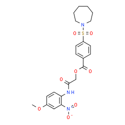 ChemSpider 2D Image | 2-[(4-Methoxy-2-nitrophenyl)amino]-2-oxoethyl 4-(1-azepanylsulfonyl)benzoate | C22H25N3O8S