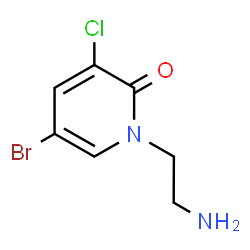ChemSpider 2D Image | 1-(2-Aminoethyl)-5-bromo-3-chloro-2(1H)-pyridinone | C7H8BrClN2O
