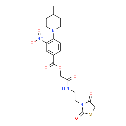 ChemSpider 2D Image | 2-{[2-(2,4-Dioxo-1,3-thiazolidin-3-yl)ethyl]amino}-2-oxoethyl 4-(4-methyl-1-piperidinyl)-3-nitrobenzoate | C20H24N4O7S