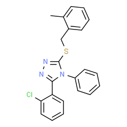 ChemSpider 2D Image | 3-(2-Chlorophenyl)-5-[(2-methylbenzyl)sulfanyl]-4-phenyl-4H-1,2,4-triazole | C22H18ClN3S