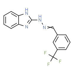 ChemSpider 2D Image | 2-{2-[3-(Trifluoromethyl)benzylidene]hydrazino}-1H-benzimidazole | C15H11F3N4