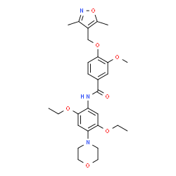 ChemSpider 2D Image | N-[2,5-diethoxy-4-(4-morpholinyl)phenyl]-4-[(3,5-dimethyl-4-isoxazolyl)methoxy]-3-methoxybenzamide | C28H35N3O7
