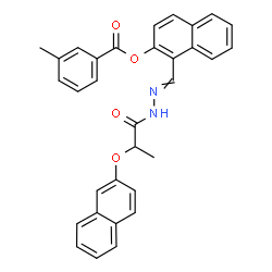 ChemSpider 2D Image | 1-({[2-(2-Naphthyloxy)propanoyl]hydrazono}methyl)-2-naphthyl 3-methylbenzoate | C32H26N2O4