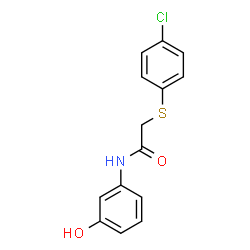 ChemSpider 2D Image | 2-[(4-Chlorophenyl)sulfanyl]-N-(3-hydroxyphenyl)acetamide | C14H12ClNO2S