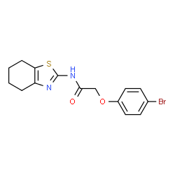 ChemSpider 2D Image | 2-(4-Bromophenoxy)-N-(4,5,6,7-tetrahydro-1,3-benzothiazol-2-yl)acetamide | C15H15BrN2O2S