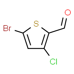 ChemSpider 2D Image | 5-Bromo-3-chloro-2-thiophenecarbaldehyde | C5H2BrClOS