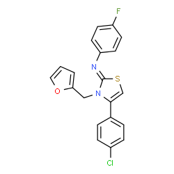ChemSpider 2D Image | (2Z)-4-(4-Chlorophenyl)-N-(4-fluorophenyl)-3-(2-furylmethyl)-1,3-thiazol-2(3H)-imine | C20H14ClFN2OS