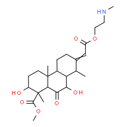 ChemSpider 2D Image | Methyl 3,7-dihydroxy-14-methyl-13-{2-[2-(methylamino)ethoxy]-2-oxoethylidene}-6-oxopodocarpan-15-oate | C24H37NO7